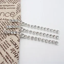 New 6Pcs 13 * 162MM Single Drainage Diamond Decorative Chain/Bikini Connection Buckle for Shoulder Strap Clothing Dress Accessor