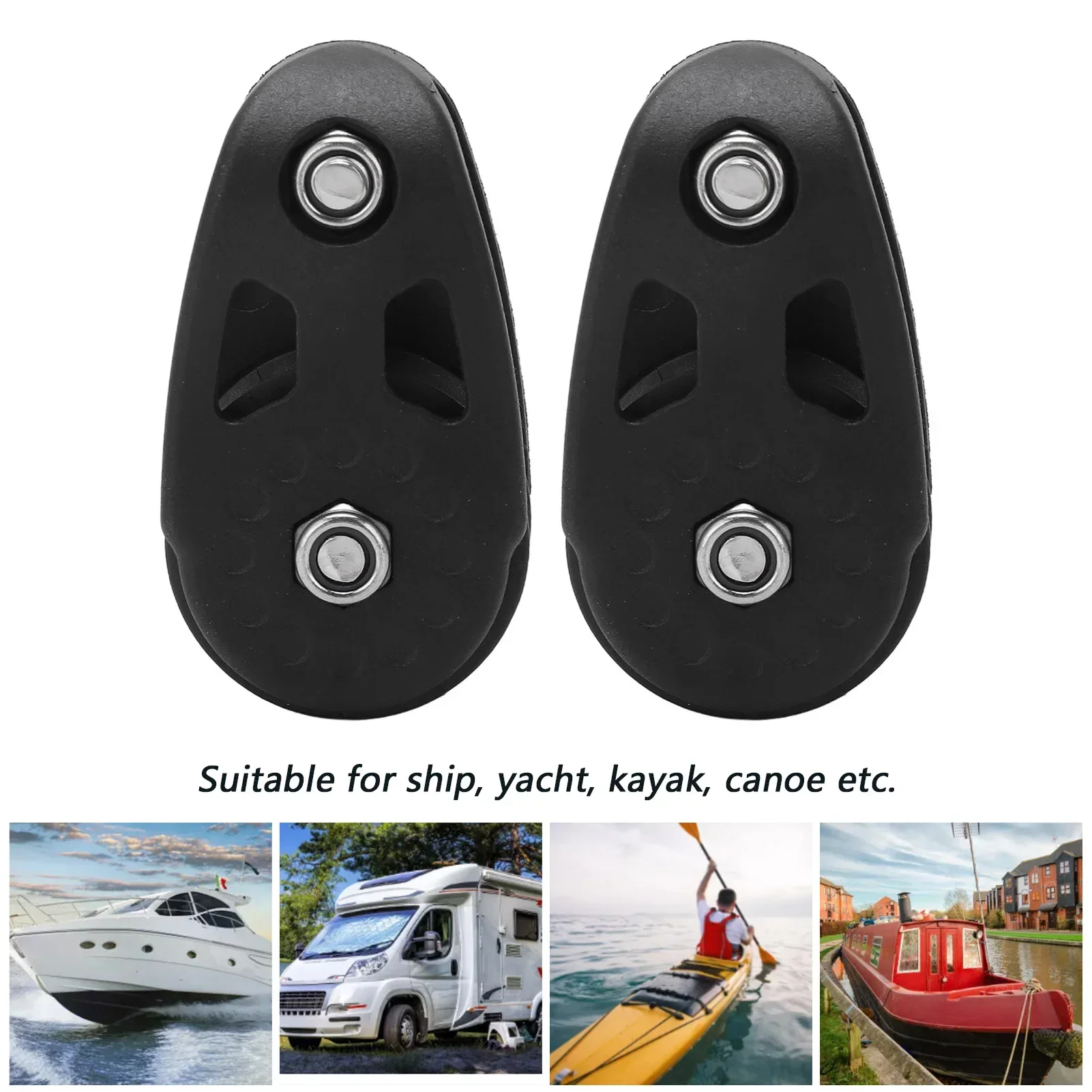 

2 Pcs Kayak Pulley Heavy Duty Nylon Sturdy UV Resistance Marine Pulley Block Sheave for Ship Yacht Canoe
