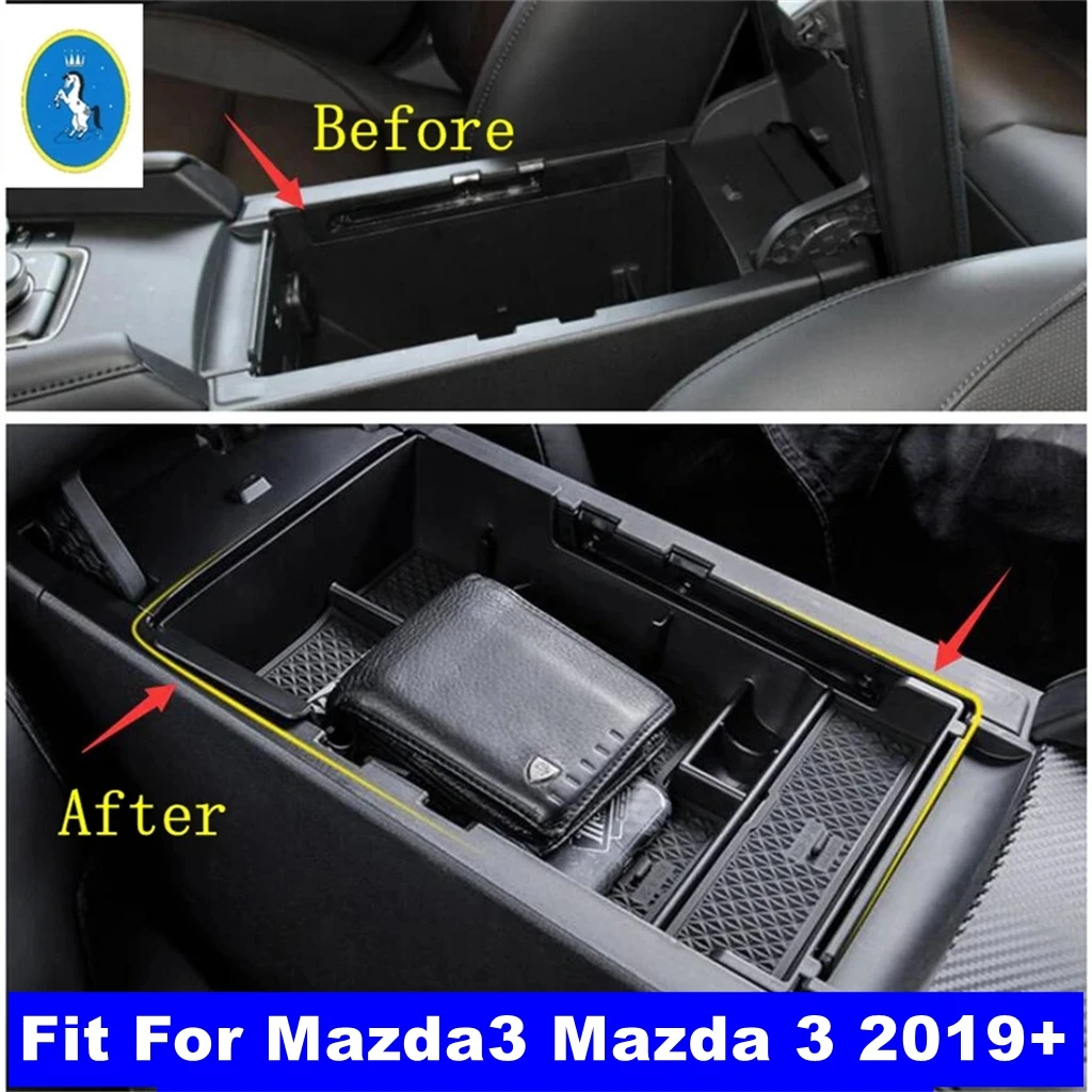 

Auto Central Control Storage Box Armrest Box Storage Box Decor For Mazda3 Mazda 3 2019 - 2024 Plastic Interior Frame Accessories