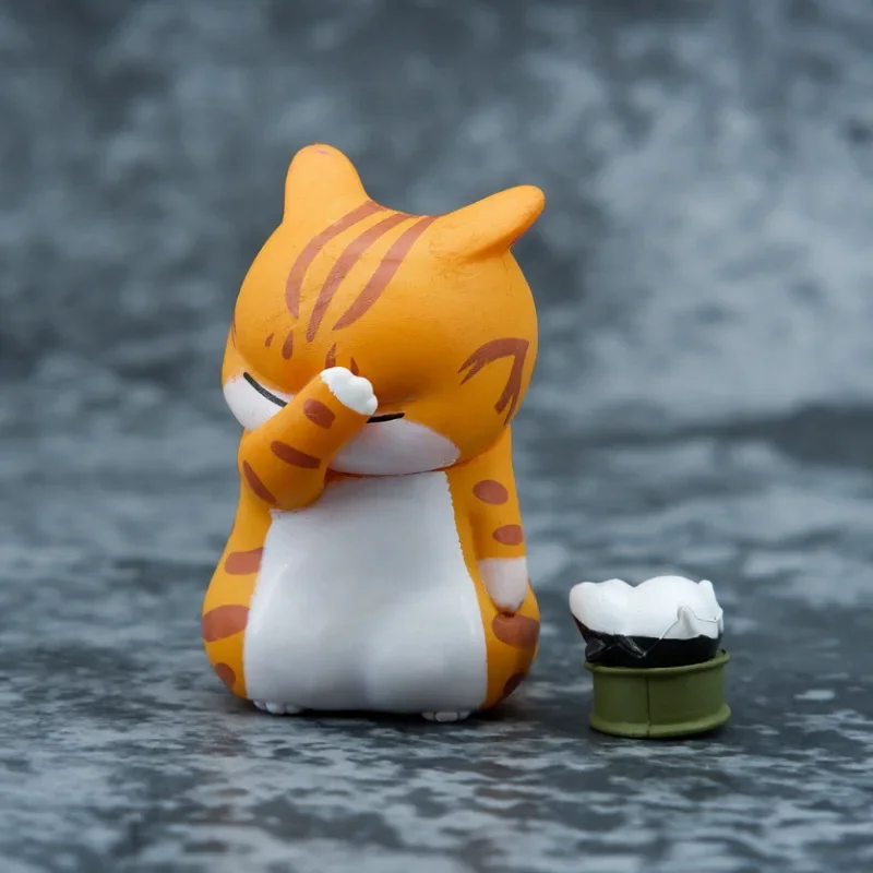 Cute Anime Distressed Cat Car Interior Decoration Covering Face Kitten Figure Auto Center Console Decoration for Car Accessories