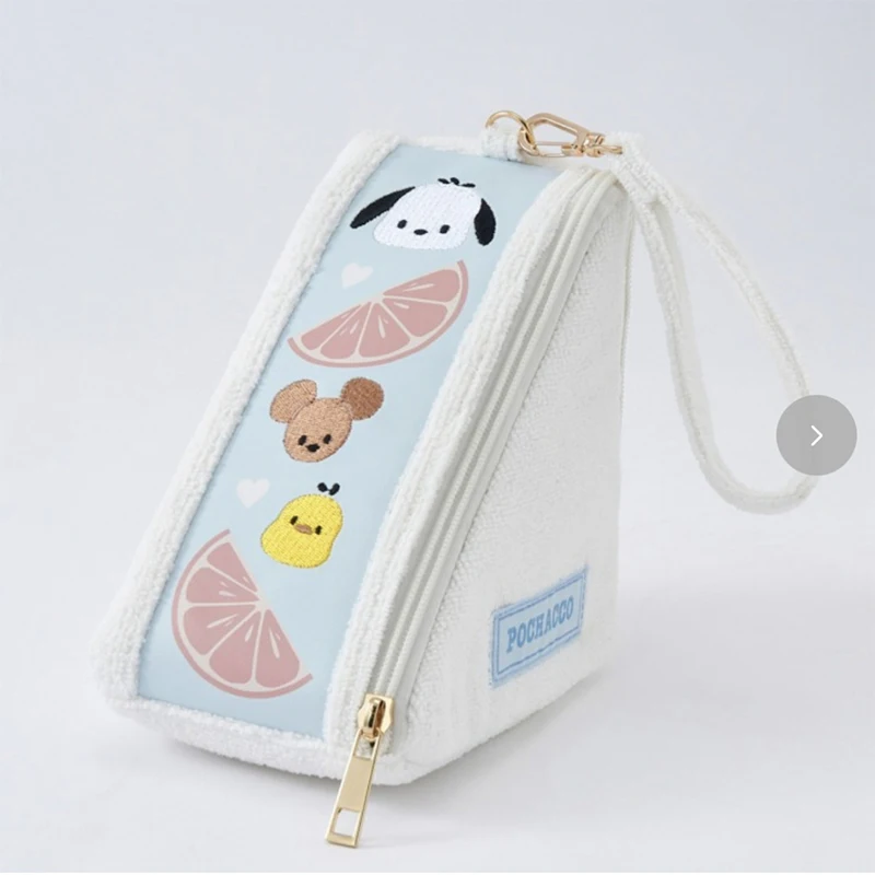 Nowa kosmetyczka Cinnamoroll My Melody Kawaii Sanrioed Anime Pompompurin Hangyodon Triangle Storage Bag Girl Heart Gift for Kids