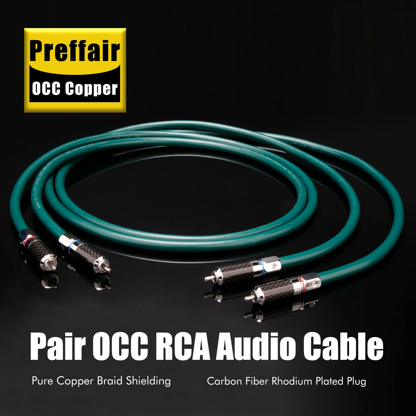 

Pair OCC Copper RCA Audio Signal Cable Copper BraiAmplifier DVD Player Speaker Rhodium Plated RCA Interconnect Cable