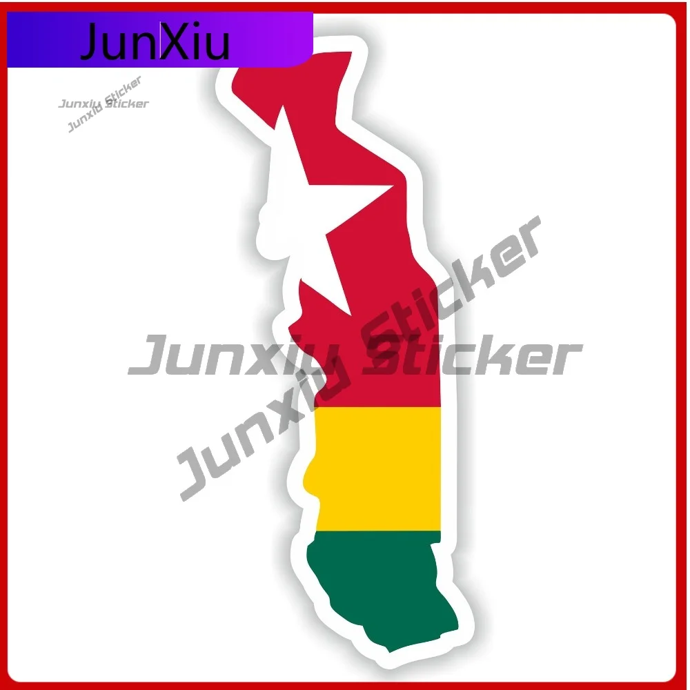 

Togo National Emblem Map Flag Shape And Outline Stickers Waterproof Decals Suv Waterproof Decals Cover Bumper New Driver Car Sti