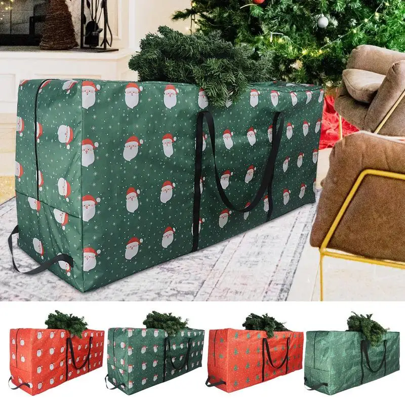 Large Christmas Tree Storage Bag Oxford Fabric With 4 Handles Waterproof Xmas Tree Storage Bags For Easy Carrying And Transport