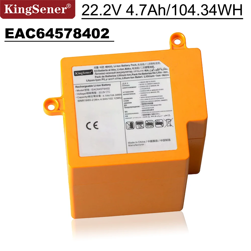 KingSener 22.2V 104.34WH EAC64578402 EAC64578401 For LG R9 R9MASTER Vacuum Cleaner Rechargeable Battery EAC63419402 EAC63419403 