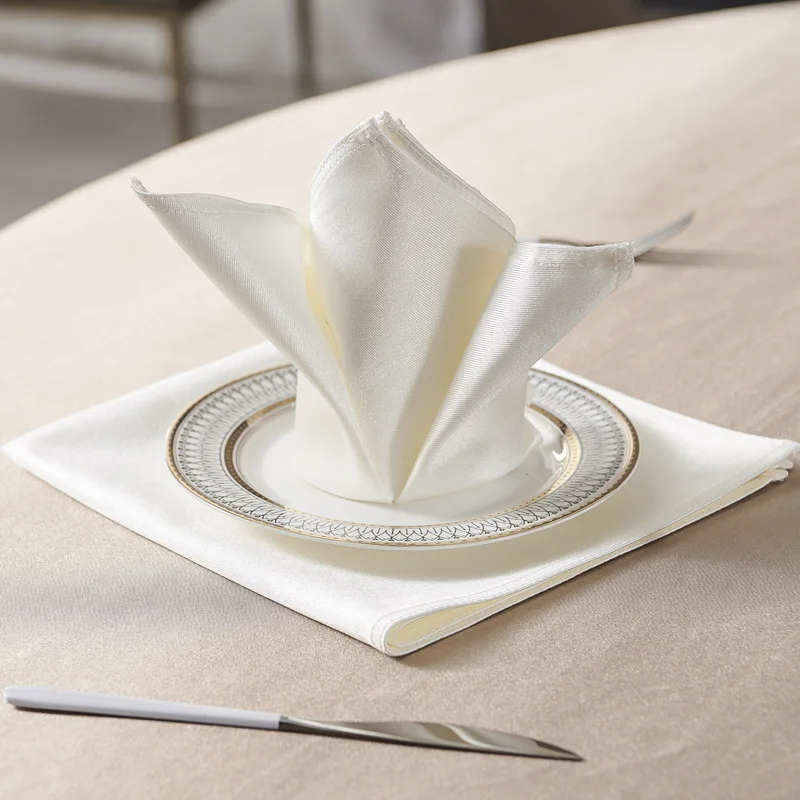 

Hotel, folded flower napkin, cloth western food scarf small square towel, banquet cup cloth mat