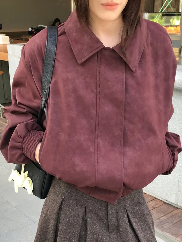 アメリカン スレ レトロ ジッパー オート レザー ジャケット レディース 香港 スレ シック コットン入り ジャケット バイクウェア トレンド