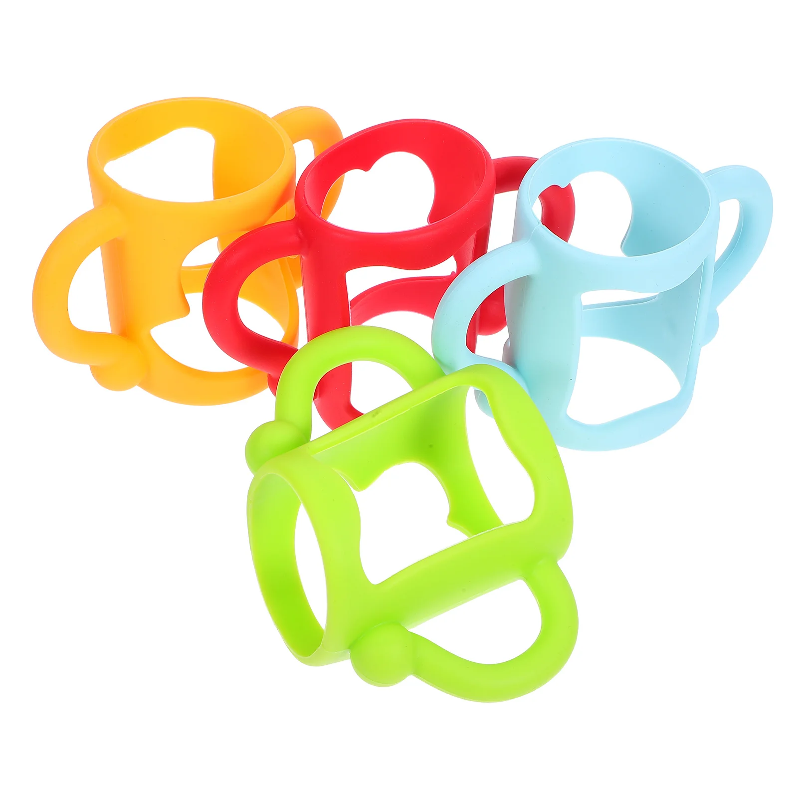

4pcs Silicone Baby Bottle Handles Non-Slip Ergonomic Grip For Feeding Bottles Easy Attach Remove Flexible Use