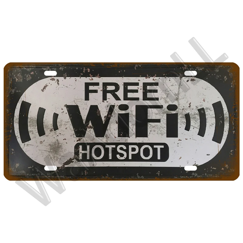 Toile Smile Welcome WIFI Art Plate Store Wall Decor Restrooms Tin Sign Vintage Road Guide Metal Sign Painting Plaques Poster