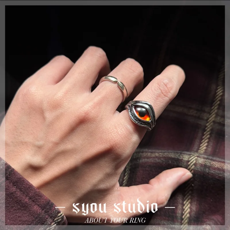 Classic Demon Eyes Rock Stainless Steel Ring Gift Women Gothic Punk Mens Unique Jewelry Party Women Couple Wholesale Fashion