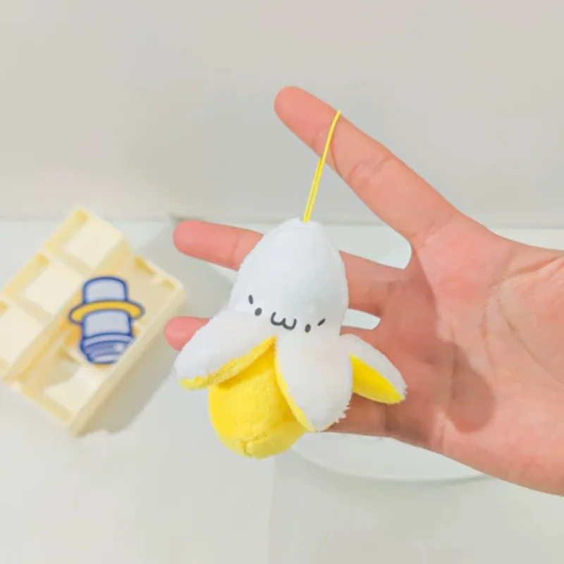 

Милый плюшевый брелок в виде очищенного банана, креативный фруктовый аксессуар для телефона, миниатюрное украшение для сумки, небольшой подарок.