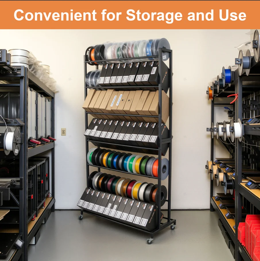 7-layer brackets 1695×920mm Black 3D Filament Storage Rack - Multifunctional Mobile Shelf with Display Function bracket