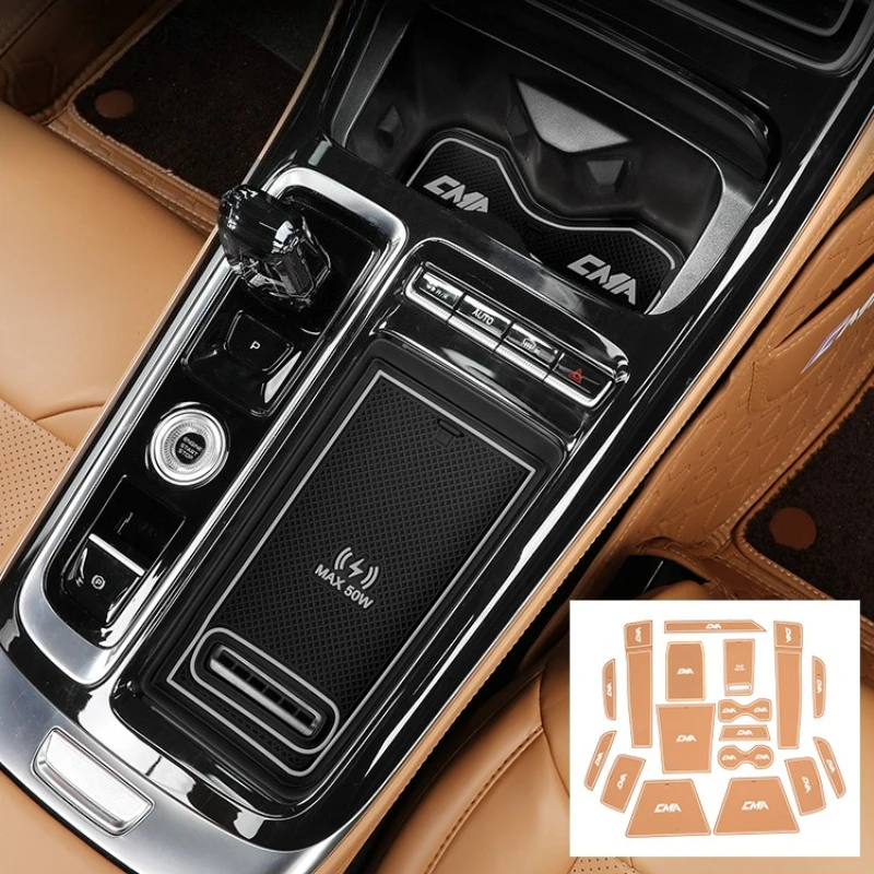 For Geely 4th Boyue L 25 Silicone Door Groove Mat Center Console Water Cup Protective Shock Pad Car Interior Modified Accessory