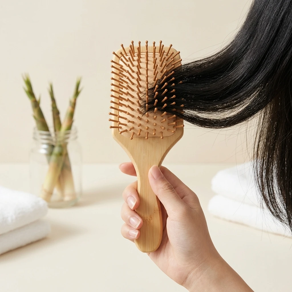 

Natural Bamboo Hair Brush Massage Scalp Boost Head Blood Circulation Smoothing Hair Roots Anti Static Durable Air Cushion Comb
