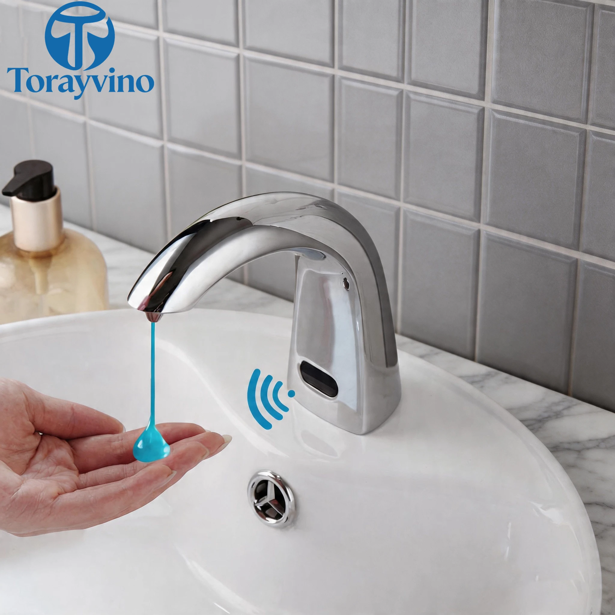 Torayvino Automatic Soap Dispenser Sensor Solid Brass Touchless Sensor Hand Sanitizer Shampoo Detergent Dispenser Wall Mount