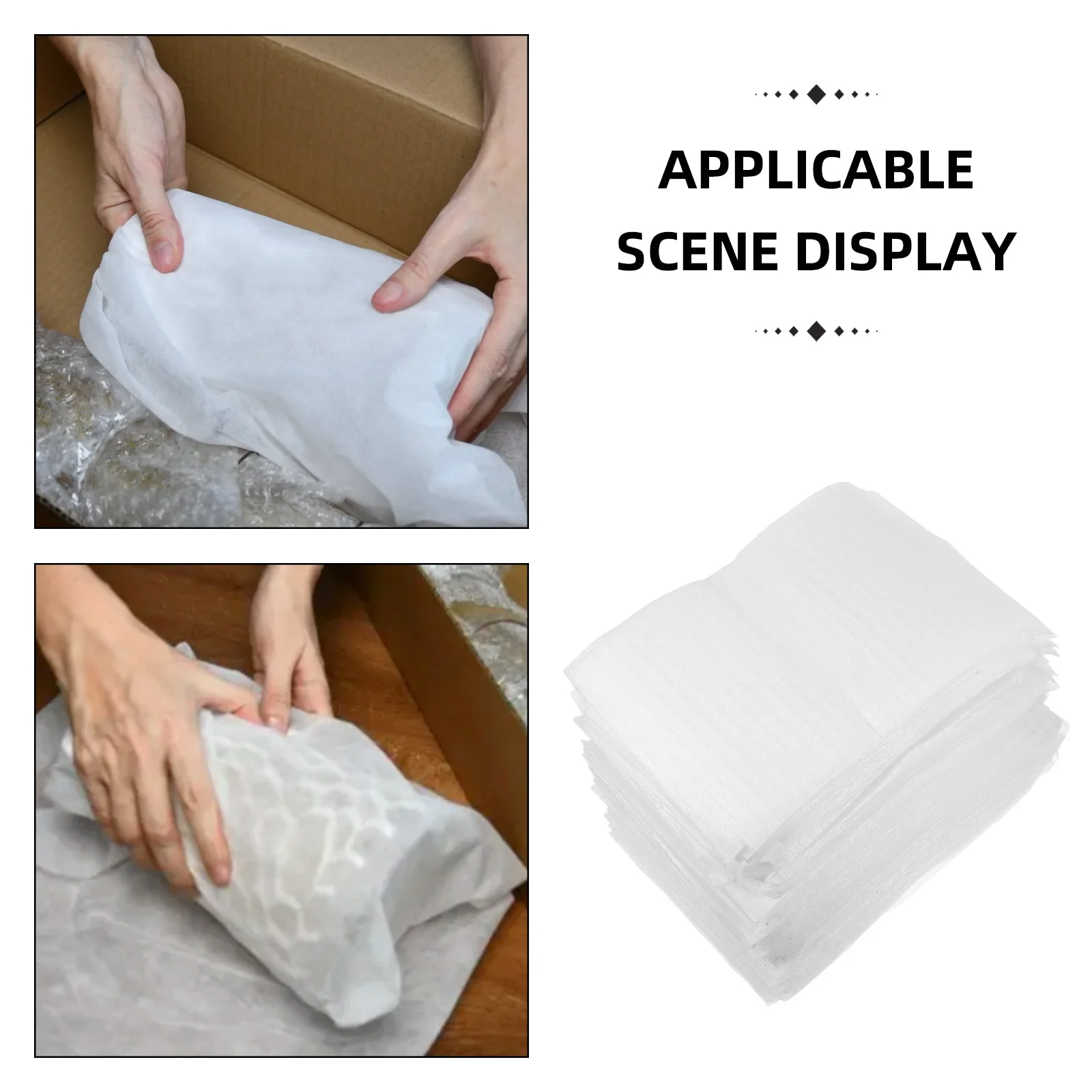 100Pcs Shockproof Epe Cushion Sheets Precut Expanded Polyethylene Scratch Resistant Packaging Wraps for Fragile Items Shipping