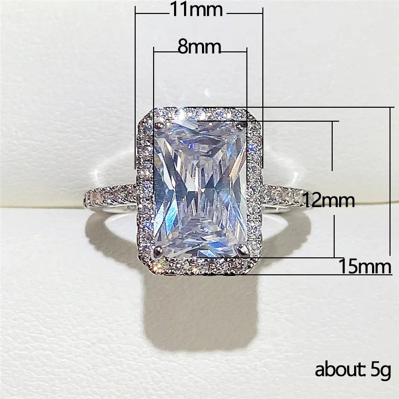 Women's Simple Geometric Cubic Zirconia Ring, Silver