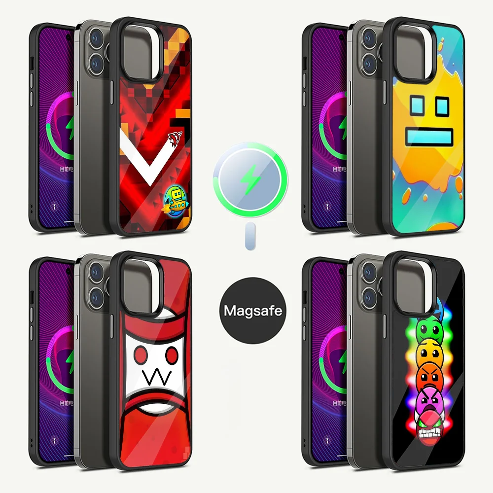 Game G-Geometry-Dash-S  Phone Case For iPhone 15,14,13,12,11,Plus,Pro,Max Mini Magsafe Magnetic Wireless Charging