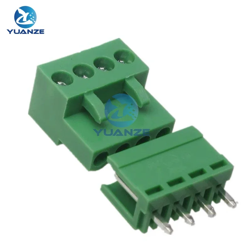 5Sets HT5.08 5.08mm Pitch 2/3/4/5P 6P 8P Screw Plug-in PCB Terminal Block Straight/Right Angle Pin Pluggable Bornier Connector