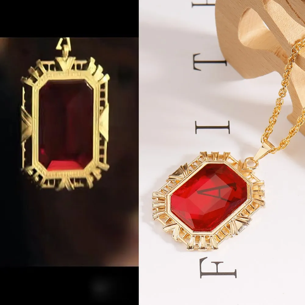 TV Sandman Dreamstone Ruby Necklace Cosplay Magic Redstone Costume Props Morpheus Fashion Accessories