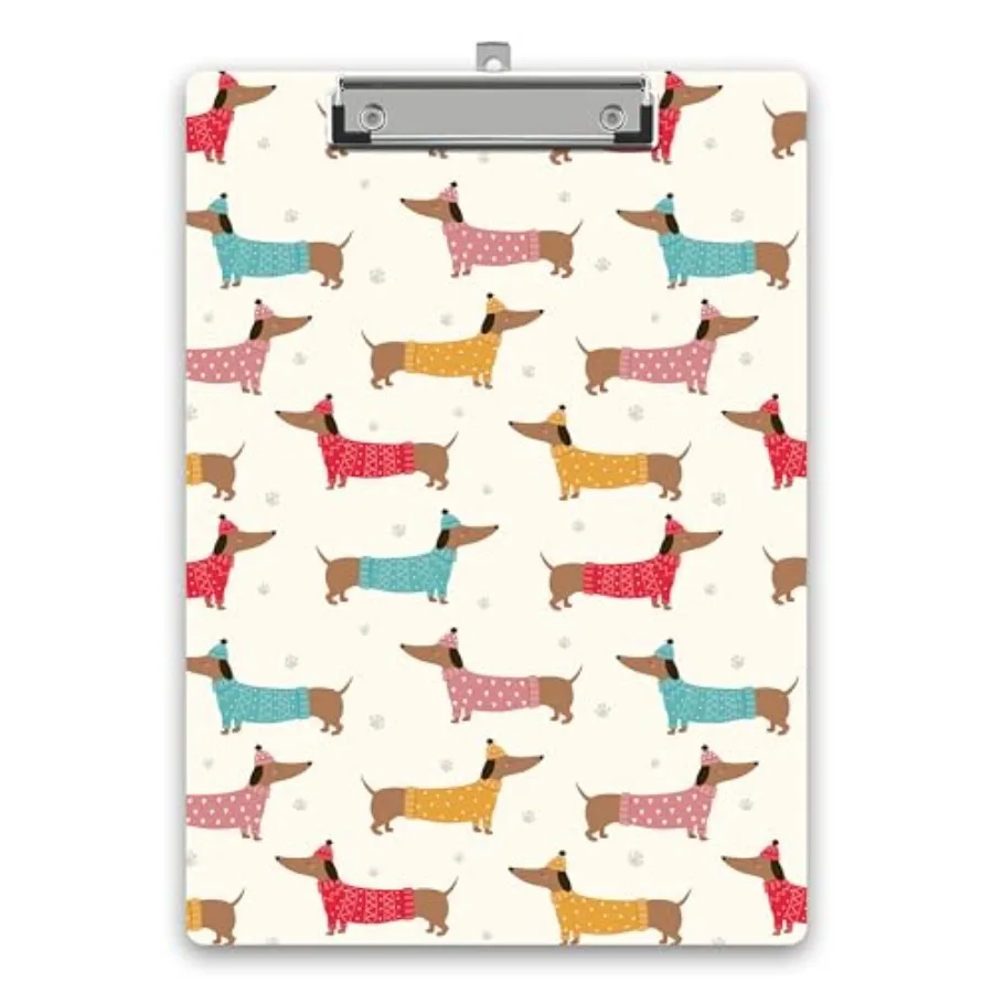 

Dachshund Dog Clipboard, Puppy Wooden Clipboard with Low Profile Metal Clip, Clip Boards Gifts for Doctors Nurses Teachers Stud