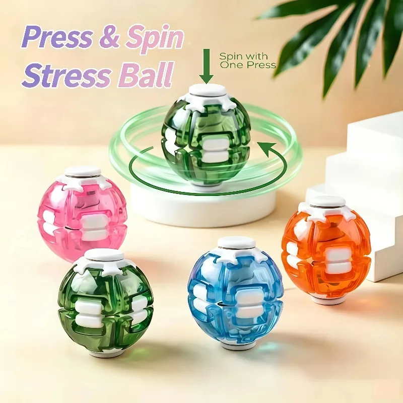 New Magic Press Spinning Ball, Fingertip Spinning Ball, Stress Relieving Fidget Ball