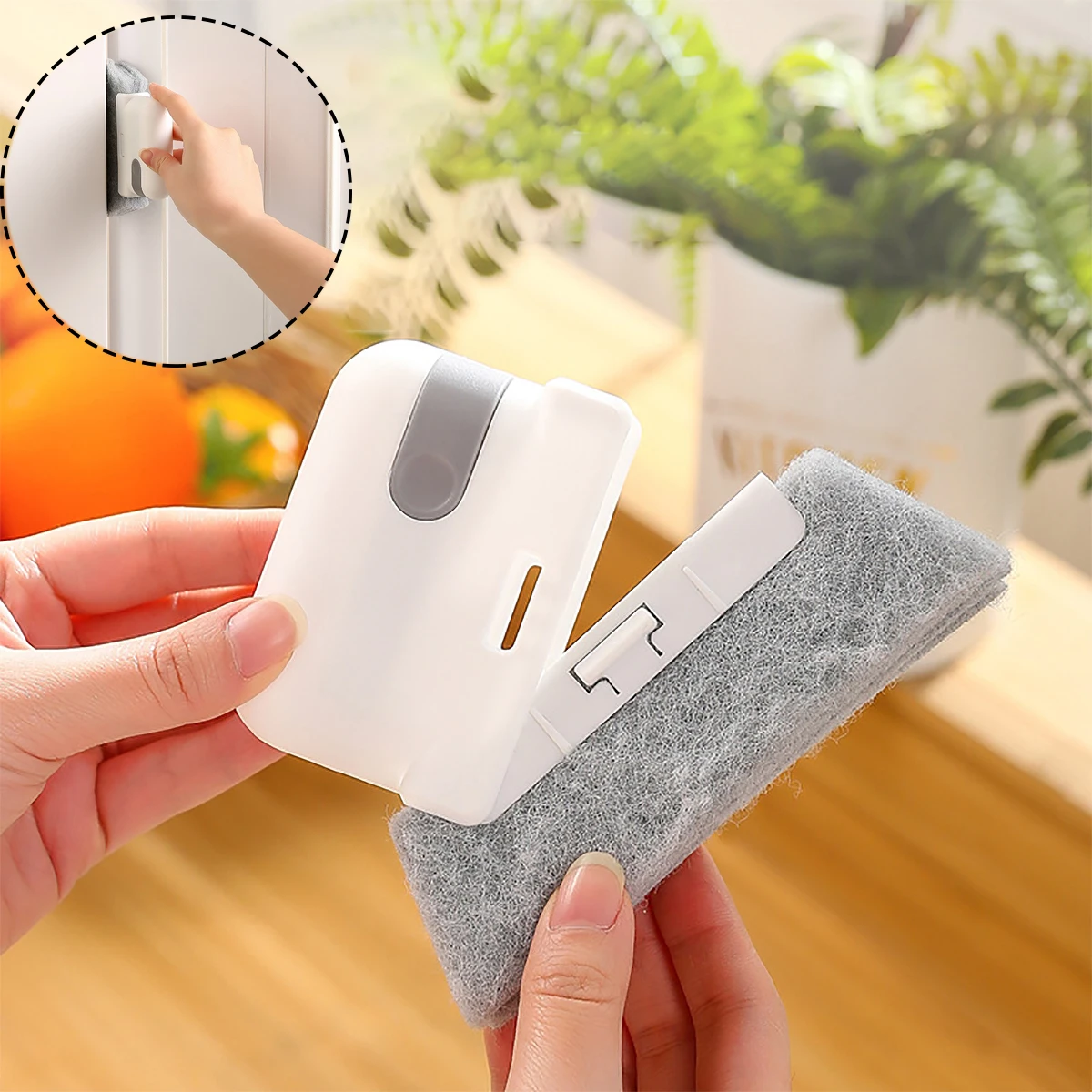 

Window Cleaning Brush Windowsill Groove Deadend Cabinet Crevice Brush with Replace head Household Multifunctional Cleaning Tools