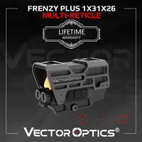 Vector Optics Frenzy Plus 1x31x26 Red Dot Sight Multi-Reticle With Motion Sensor Feature,NV Mode & Protective Shroud For AR 15
