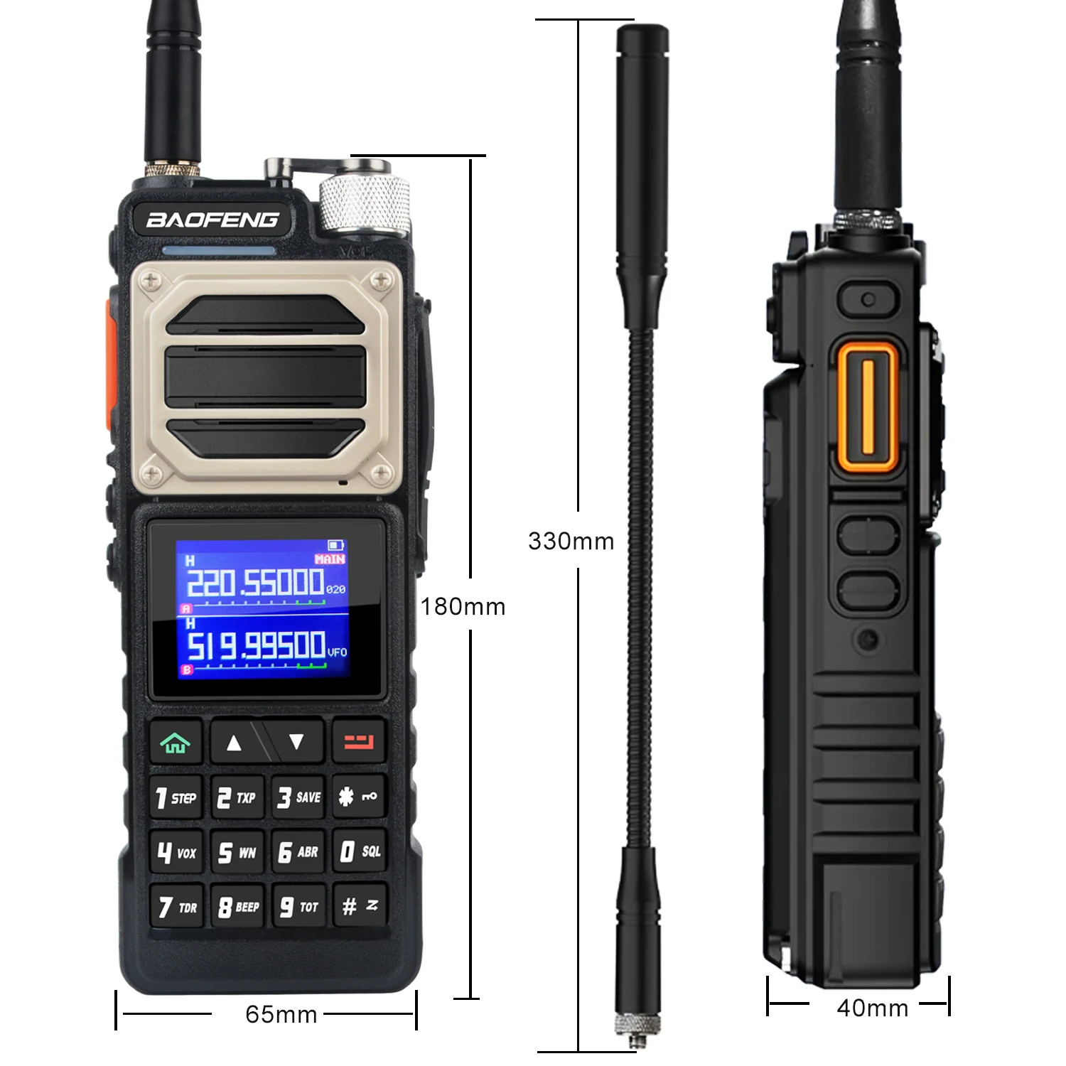 Baofeng 10KM Walkie Talkie UV-25 10W 999Ch Multi-band Amateur Air Band Scrambler FM Radio w/ 5200mAh USB-C Rechargeable Battery