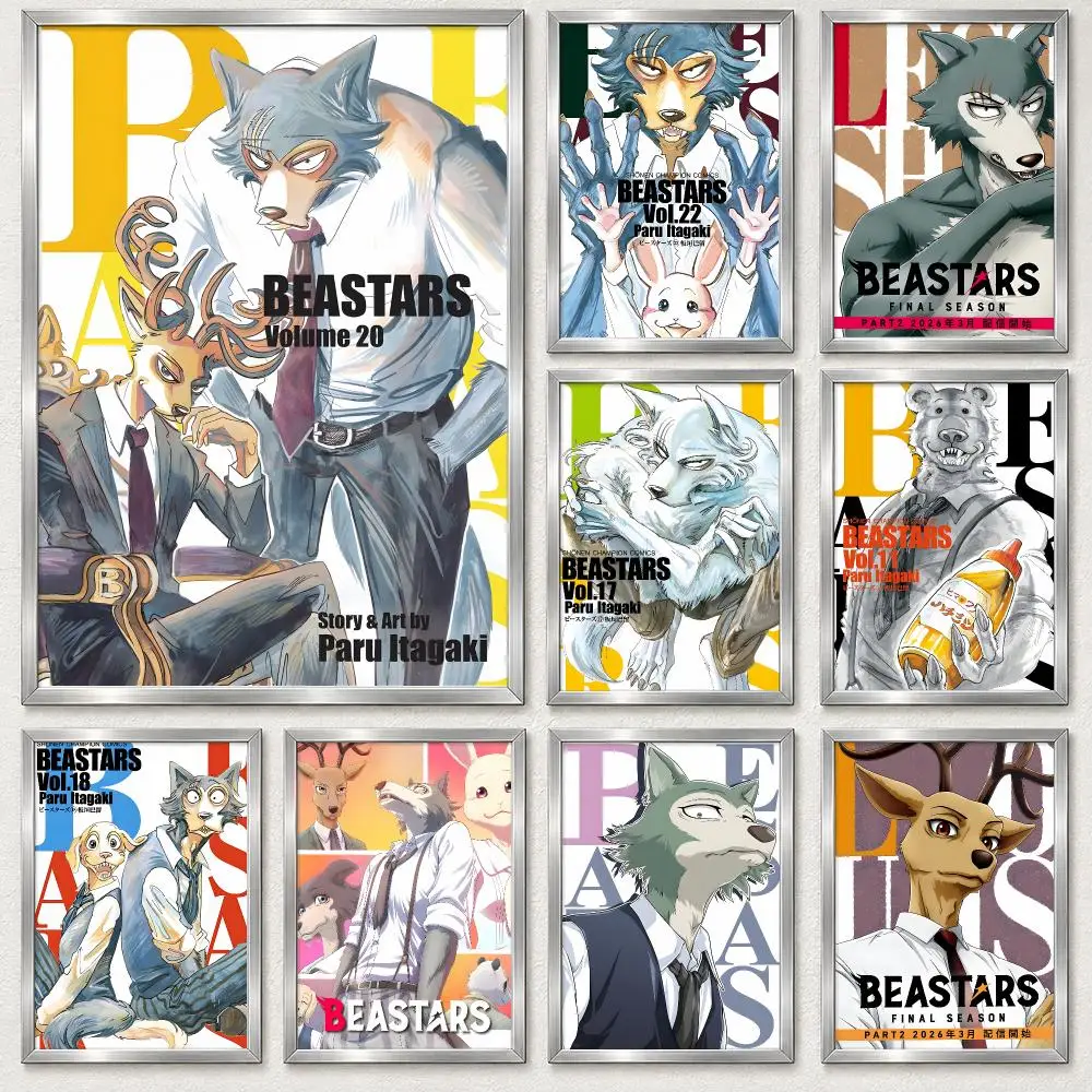 Dark Animal Drama Anime BEASTARS Poster Self‑Adhesive Waterproof PP Poster Coffee Bar Wall Art Home Decor
