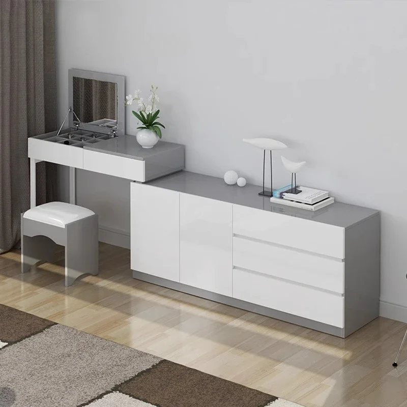 modern multi-functional clamshell, cosmetic table, retractable bedroom, TV cabinet, integrated combination cabinet