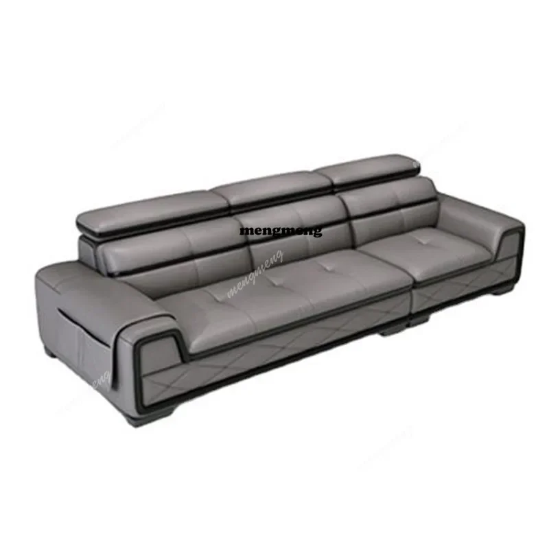 D80 Minimal multifunctional leather sofa adjustable size apartment sofa combination