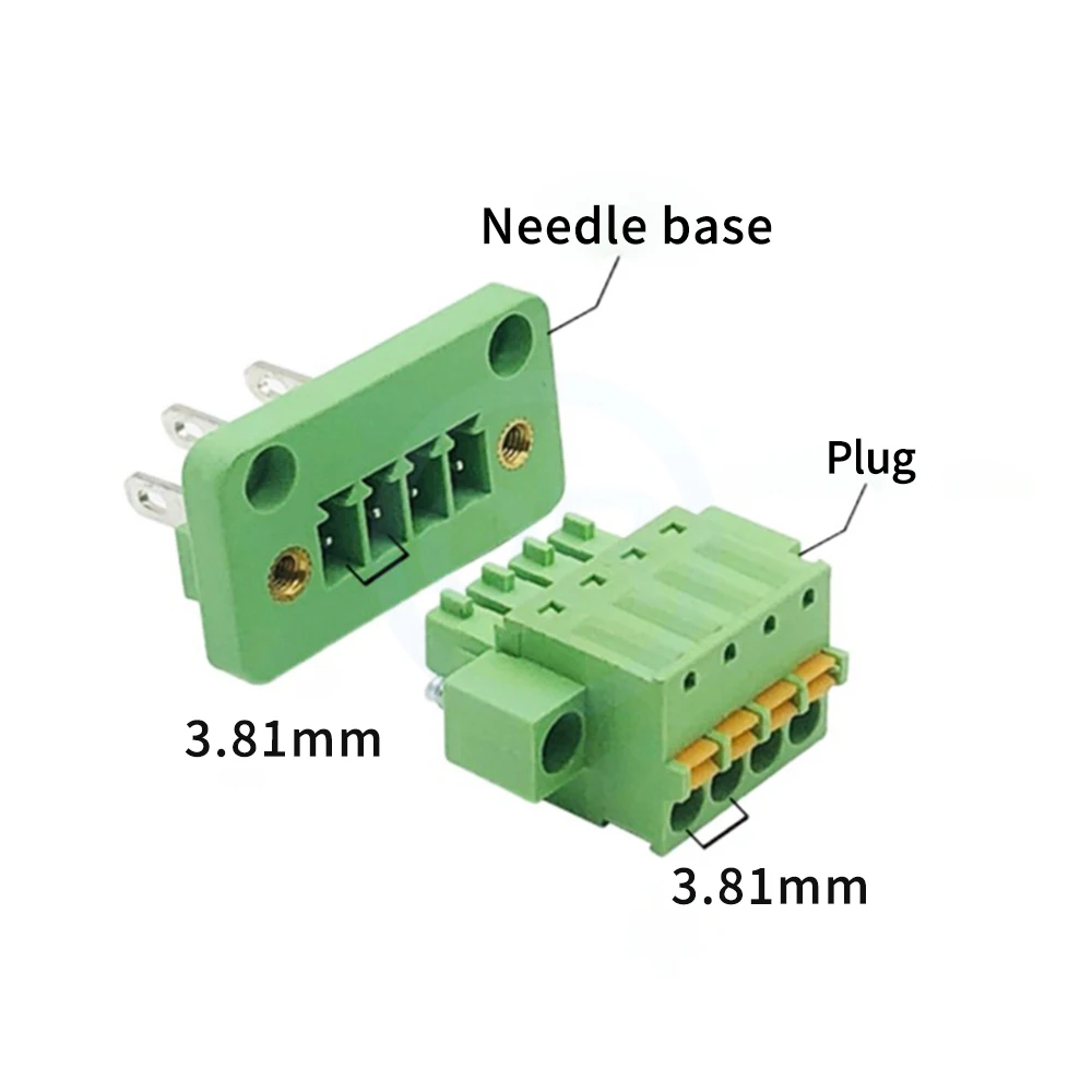 (1 Set) KF 2EDGWB 3.81mm Through Wall 15EDGKDM Plug-In Terminal Block with Screw Retaining Panel Spring Set 2-24P 15EDGWB 3.81