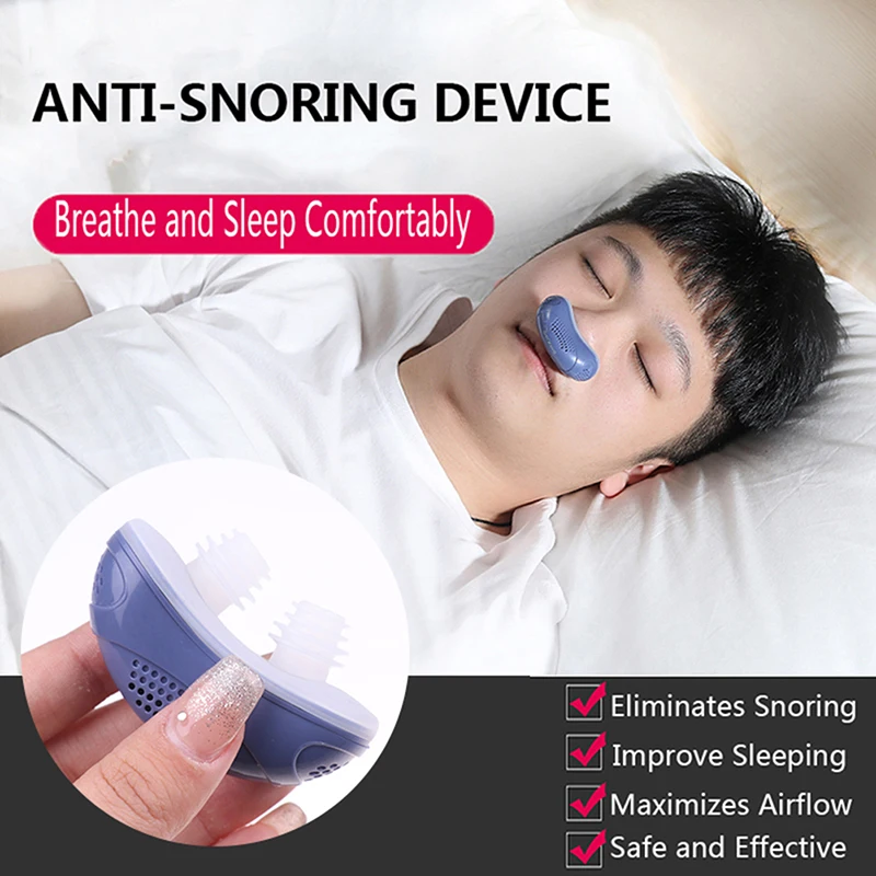 1PC Micro Electric CPAP Noise Anti Snoring Device Relieve Snoring Nose Sleeping Aid Apnea Stop Snore Mini Device Silicone Cpap