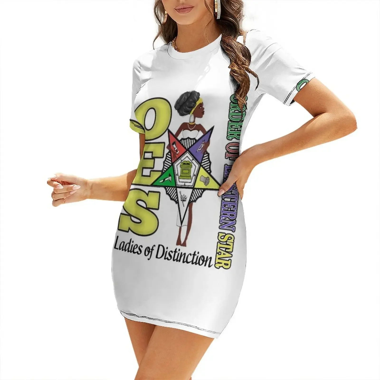 

Order Of The Eastern Star OES Diva Fatal Sisterhood Sistar Short-Sleeved Dress women's evening dresses women dresses