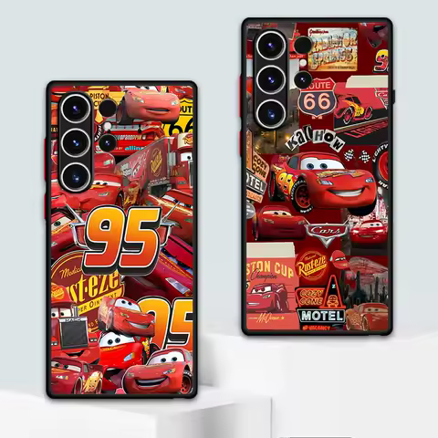 Disney Lightning McQueen Phone Case for Samsung Galaxy S24 Ultra S23 Ultra S20 S21 FE S22 Ultra 5G S10 Plus S9 Plus Soft Matte