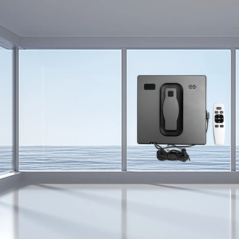 Ultrasonic Water Spray Window Cleaning Robot Rotated Wheels Multiple Glass Surface Wiping UPS Power-off Household