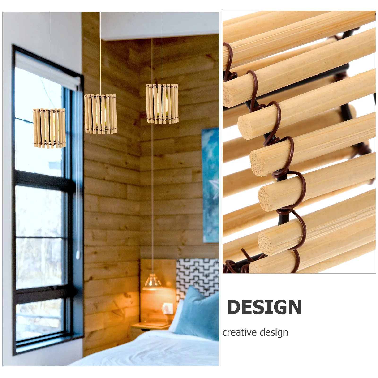 

Chinese Style Bamboo Lampshade Drum Lamp Shade Creative Woven Pendant Light Cover Vintage Style Ceiling Lamp Bamboo Lampshade