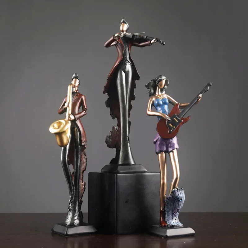 Vintage Musical Instrument Resin Figure Ornaments Figurines Home Decoration Accessories for Living Room Ornaments for Home Decor