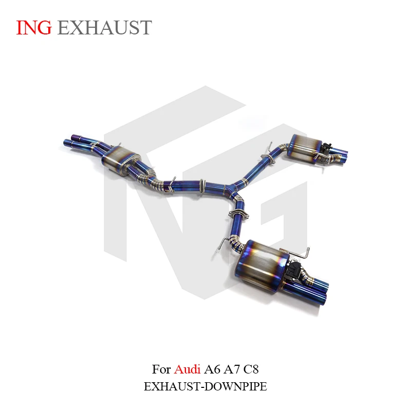 ING Exhaust System High Performance Titanium Alloy CATBACK for Audi A6 A7 c8 3.0t Remote control Racing Pipe Car Accessories