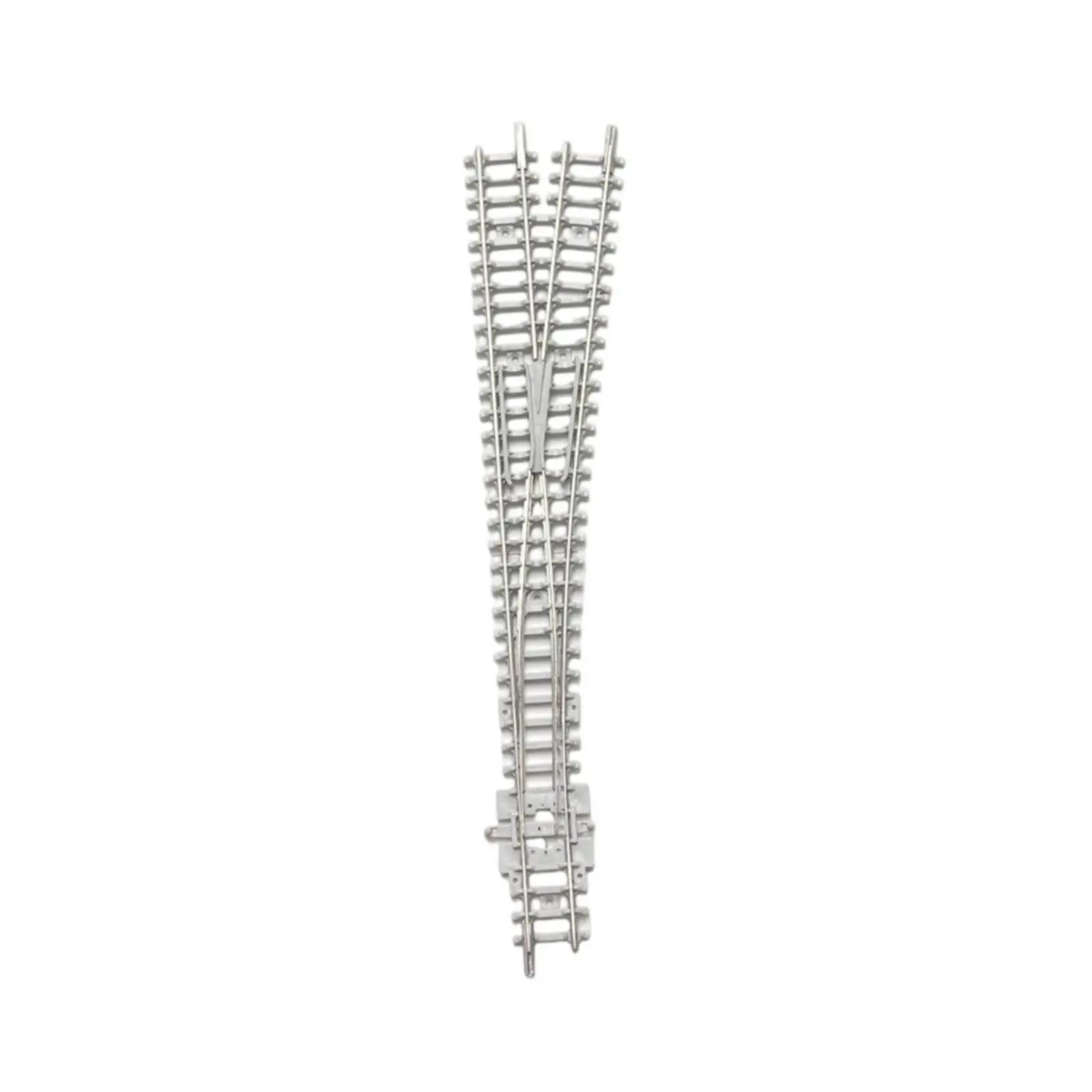 Model Train Track Switch Section with 0.9 Cm Gauge for Miniature Railway Layouts Featuring Realistic White Sleeper Base Design