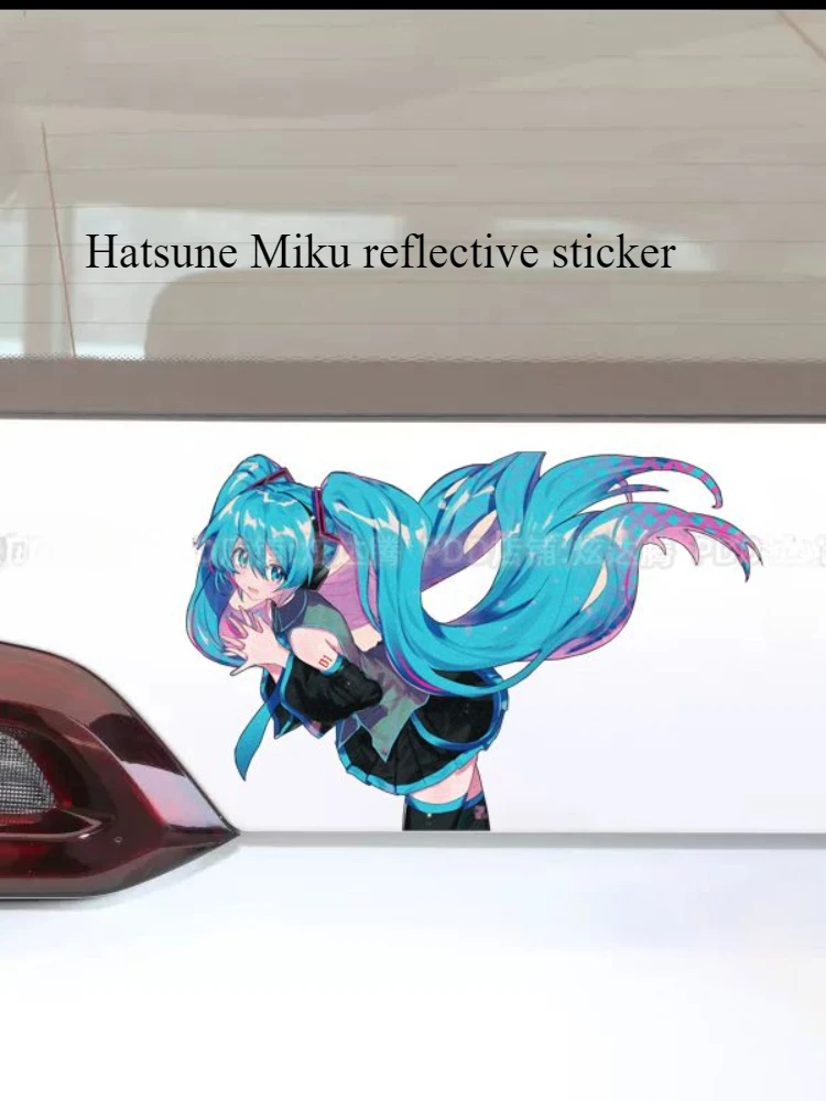 Anime Congniang reflective stickers Hatsune Miku music characters MIKU cartoon waterproof personalized decorative body sticker
