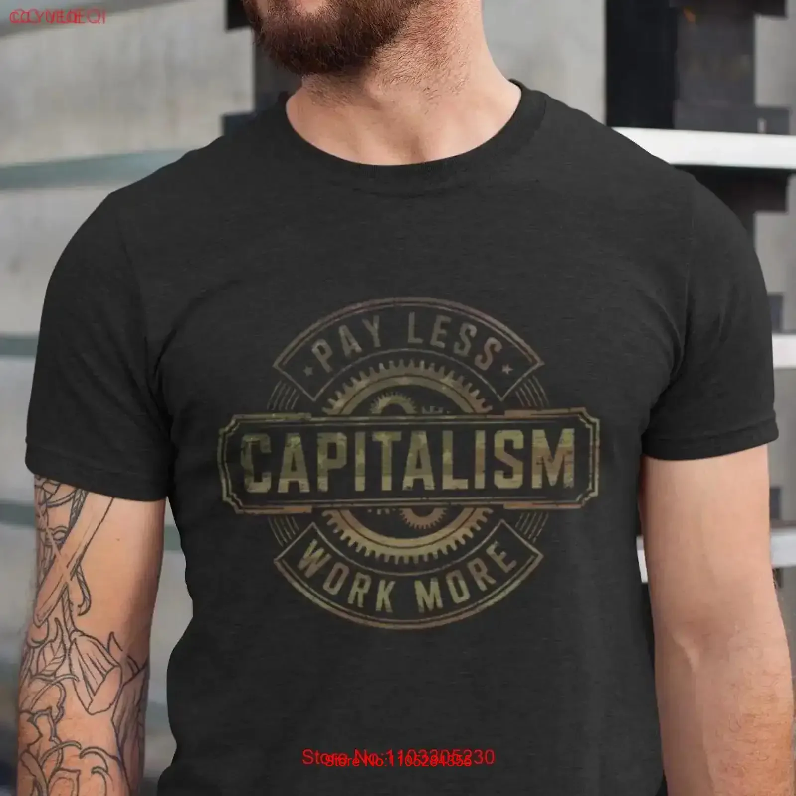 Kapitalismus Arbeiterunterdrückung T-Shirt Lohnunterschiede Sozialökonomische Kleidung Politische Satire Kleidungsstück Vintage Washed