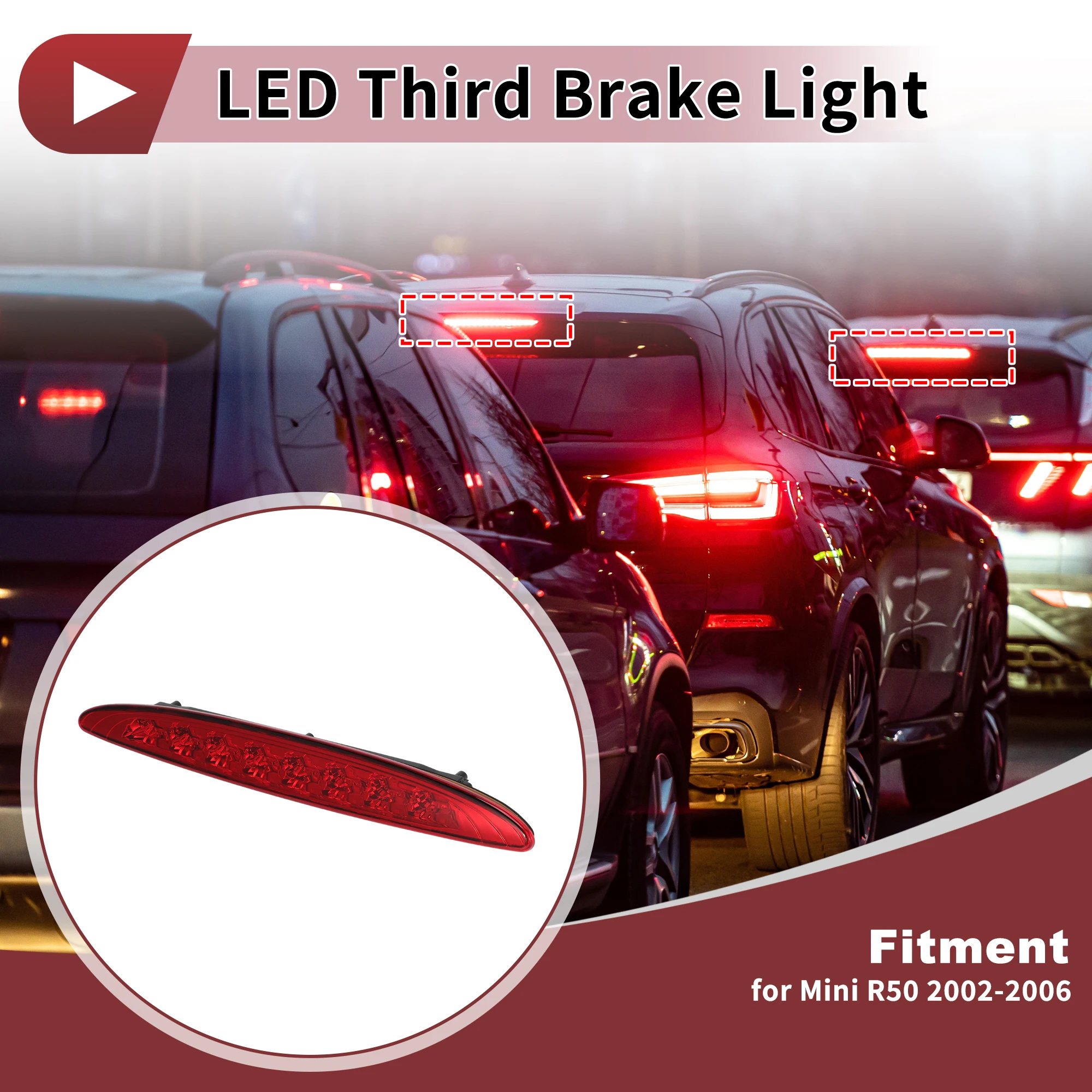 UXCELL High Mounted LED Third Brake Light for Mini R50 2002-2006 63256935789