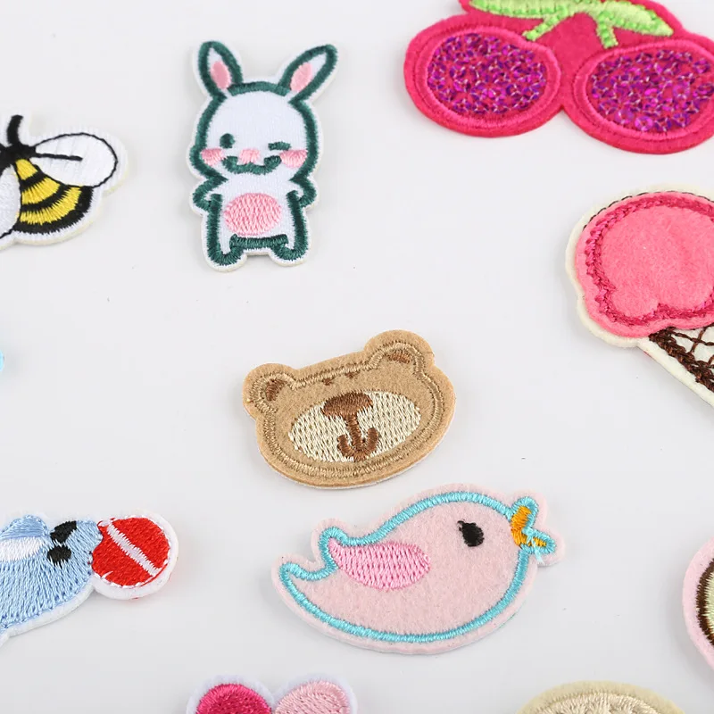 10pcs Lot Iron Patches For Clothing Kids Sew On Fish Rabbit Dolphin Dickey Butterfly Bee Flower Bulk Pack Wholesale Embroidery