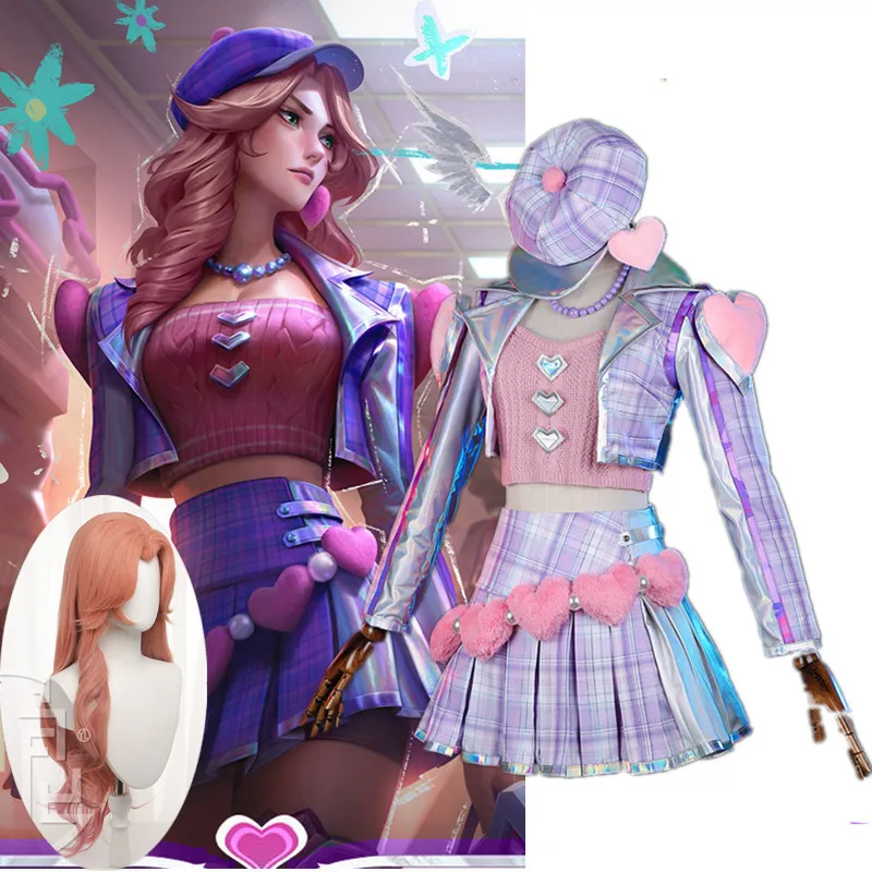 

LOL Heartache & Heartthrob Caitlyn Cosplay Costume LOL Valentine's Day New Skin Women Cosplay Halloween Carnival Party Outfit