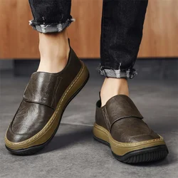 Fashion Leather Loafers Luxury Brand Men's Casual Shoes Lightweight Breathable Sneakers Non-Slip Comfy Soft Soled Driving Shoes