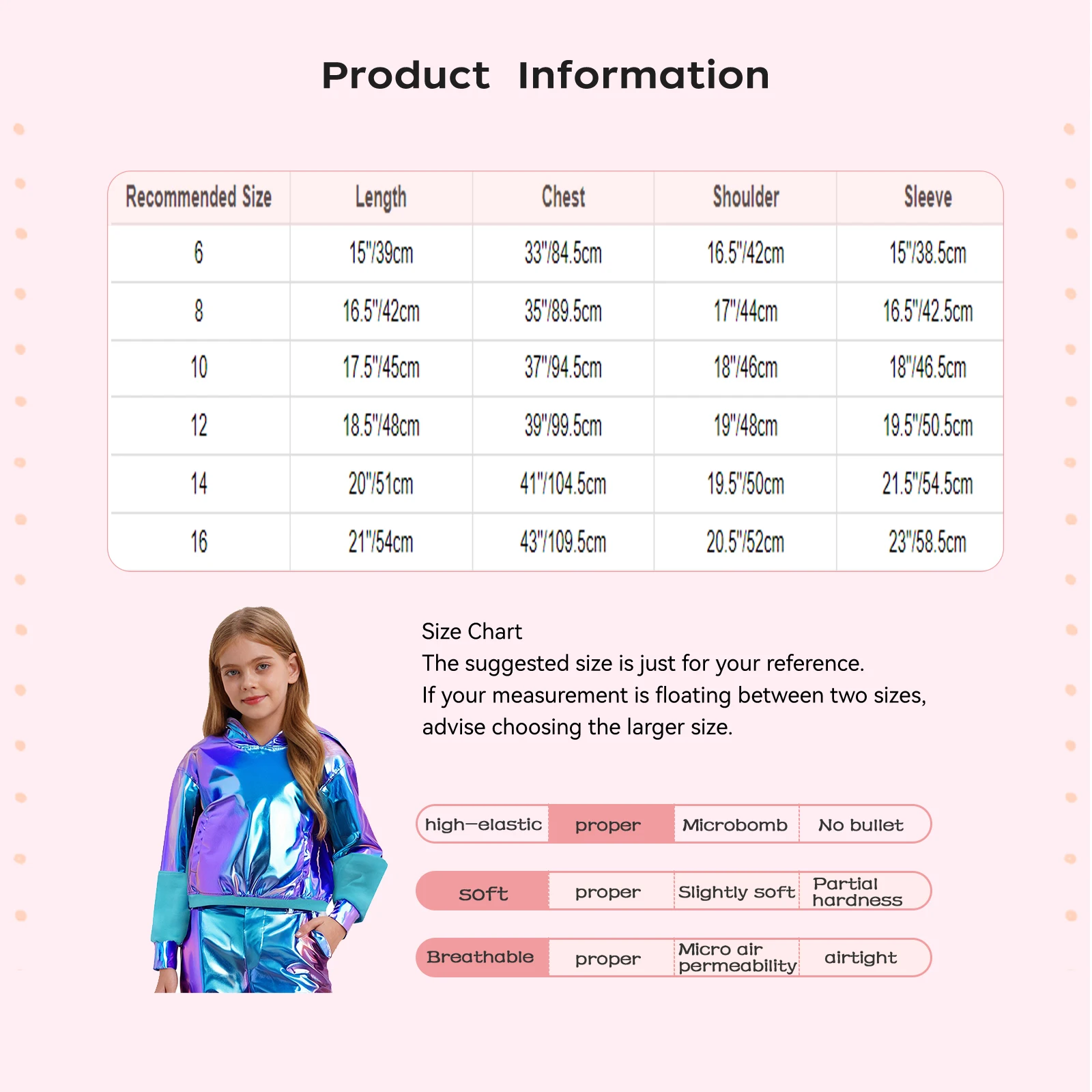 재즈 라틴 모던 댄스 소녀 메탈릭 스웨트셔츠 재킷 어린이 소년 반짝이는 긴 소매 후드 코트 무대 공연용