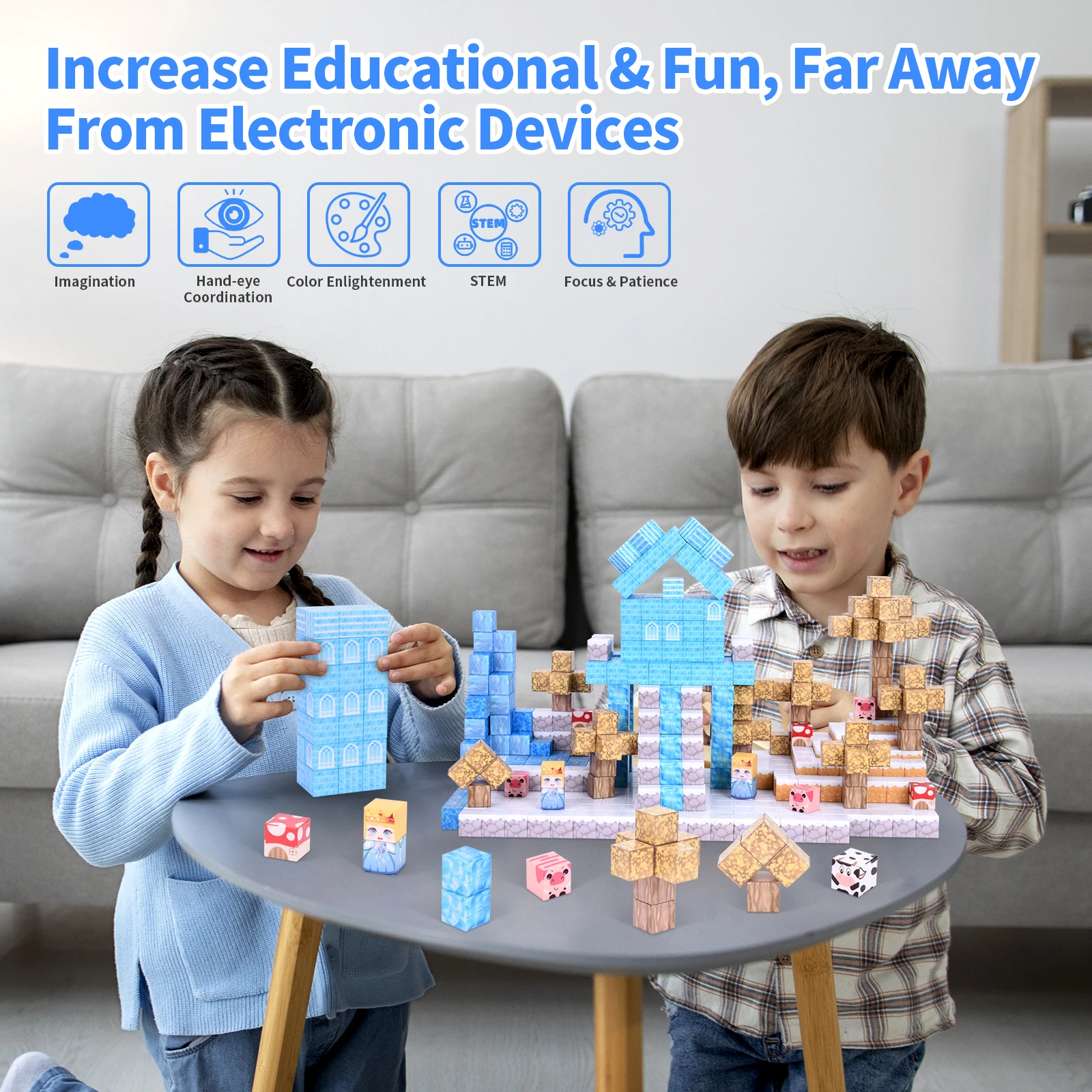 カスタム100個入り2025磁気ビルディングブロック。 鮮やかな色、自由な組み立て、STEMと遊びのスキルを高めます。 完璧なホリデーギフト。