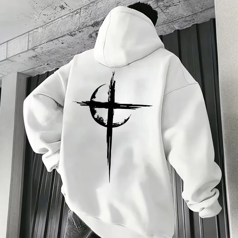 Sudadera con capucha para hombre, moda urbana de otoño e invierno, estampado gótico satánico, sudadera informal de moda juvenil.